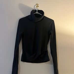 lululemon athletica Black Long Sleeve Turtleneck with Front Tie